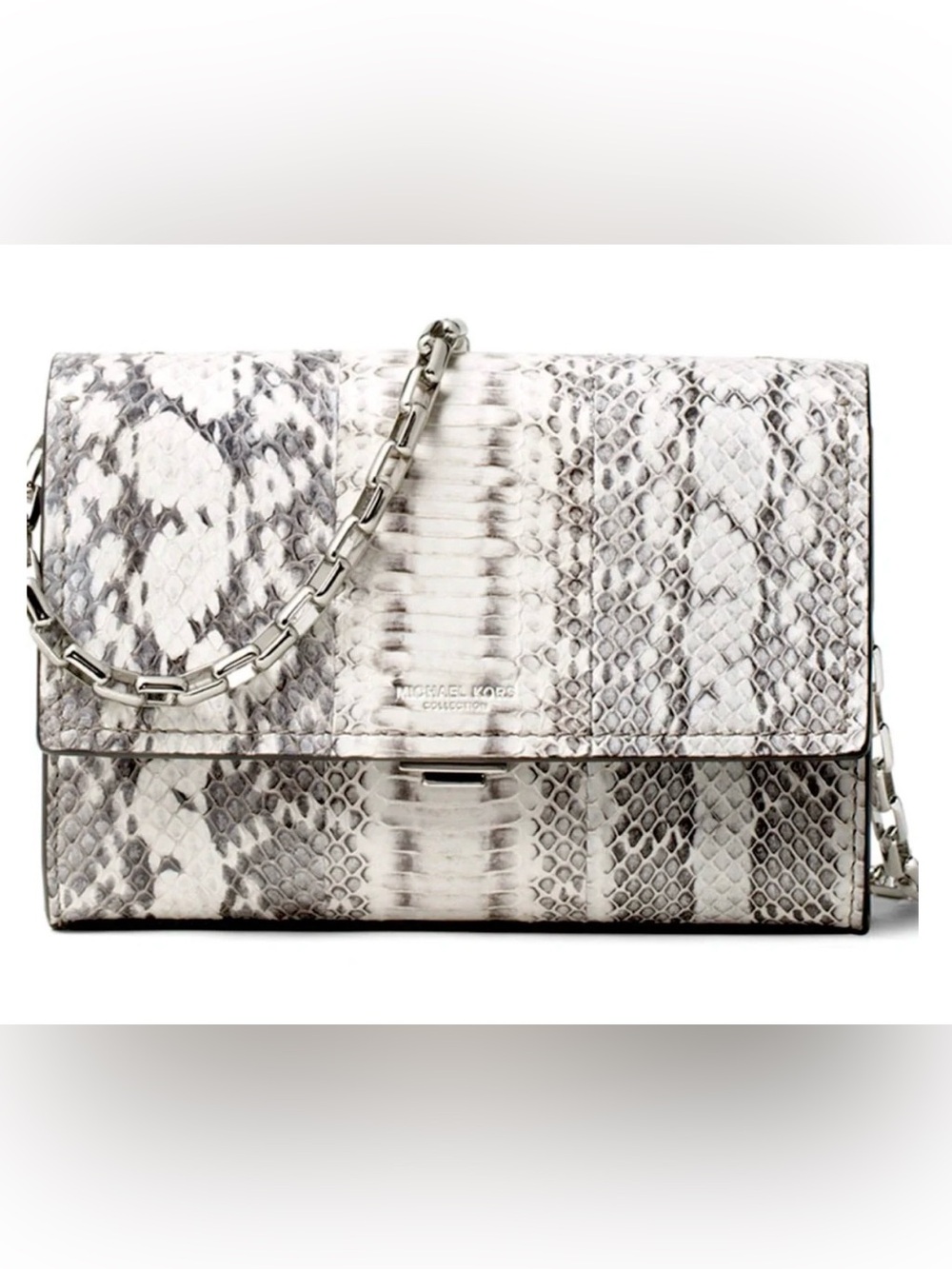 Michael Kors Collection Yasmeen Small Genuine Snakeskin Clutch Crossbody Bag NEW